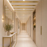 Реечный потолок белый с золотой вставкой 1,69 × 1,67 м — алюминиевый комплект