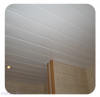  Зеркальный потолок для ванной - Размер 2.25 х 1.55 м, комплект реечных потолков белый с белой вставкой